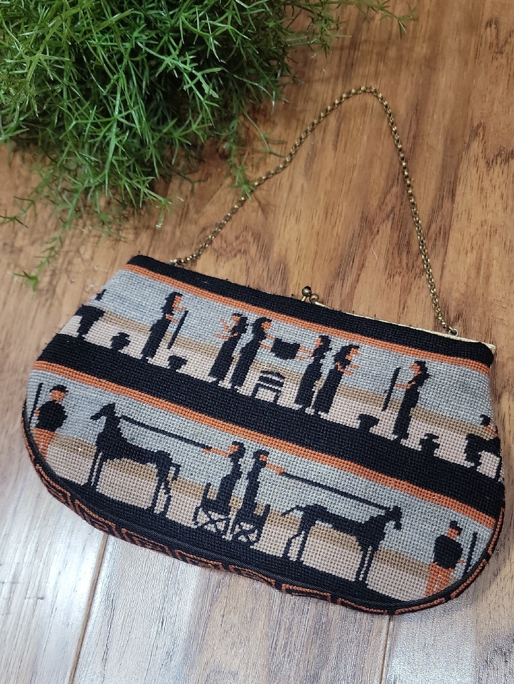Vintage Cross Stitched Clutch from Egypt